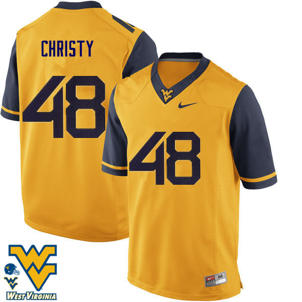 NCAA Men's Mac Christy West Virginia Mountaineers Gold #48 Nike Stitched Football College Authentic Jersey HR23G87WK